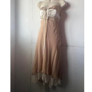Nude Vntg Bebe Silk Midi Dress